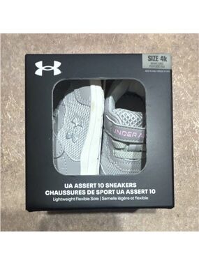 Under Armour Kids Gray Sneakers with Pink Accent Strap